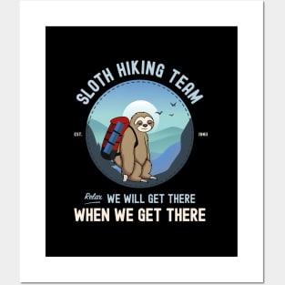 Sloth Hiking Sloth Hiking Team Posters and Art